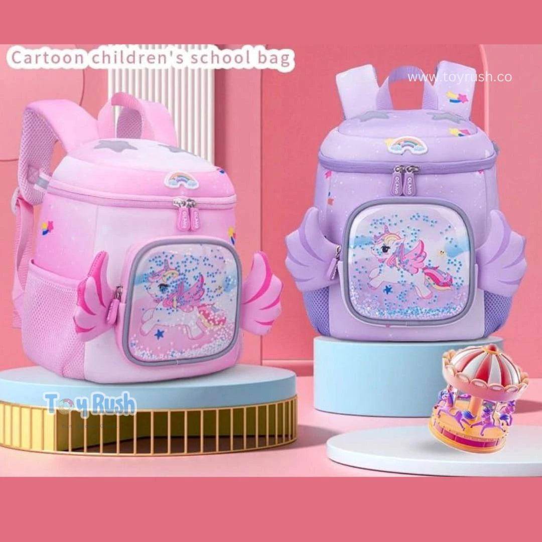 3D Unicorn Glitter Large Capacity School Backpack - Toy Rush