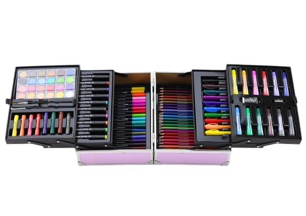 Art Kit For Kids, Aluminum Case Box With Drawing Book, 133Pcs Art Gift Set - Toy Rush