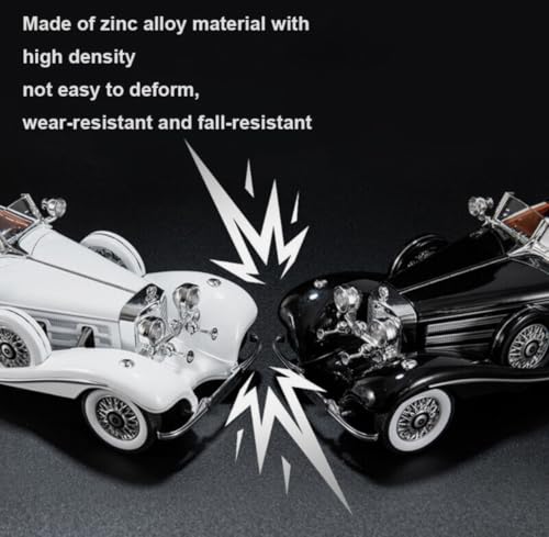 1:24 Scale Mercedes-Benz 500K Diecast Model Car – Collector’s Luxury Edition with Functional Features & Working Lights | Pull Back (Assorted Colors)