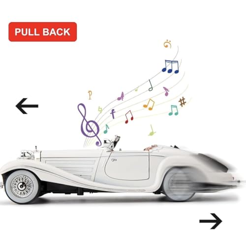 1:24 Scale Mercedes-Benz 500K Diecast Model Car – Collector’s Luxury Edition with Functional Features & Working Lights | Pull Back (Assorted Colors)