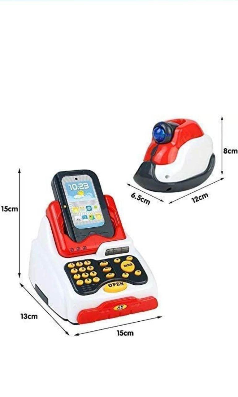Supermarket Cash Register for Kids with Checkout Scanner and Food and more, Pretend Play Set - Toy Rush