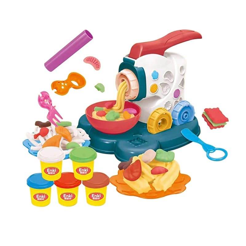 DIY Pretend Play Clay Dough Set, Noodle & Pasta Machine (23 Pcs) - Toy Rush