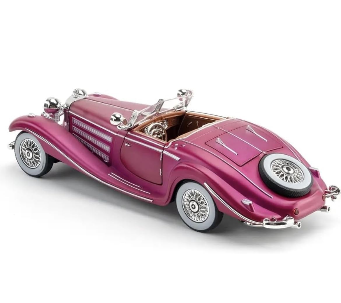 1:24 Scale Mercedes-Benz 500K Diecast Model Car – Collector’s Luxury Edition with Functional Features & Working Lights | Pull Back (Assorted Colors)