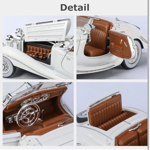 1:24 Scale Mercedes-Benz 500K Diecast Model Car – Collector’s Luxury Edition with Functional Features & Working Lights | Pull Back (Assorted Colors)