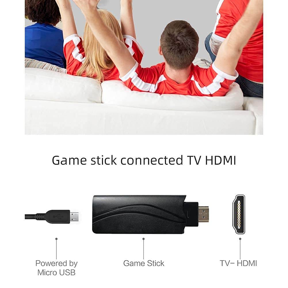 Plug And Play Wireless Hd 1080P TV Video Game For Kids (8 Bit Retro Built-In Games) For Up To 2 Players - Toy Rush