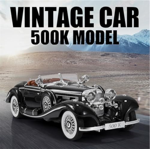 1:24 Scale Mercedes-Benz 500K Diecast Model Car – Collector’s Luxury Edition with Functional Features & Working Lights | Pull Back (Assorted Colors)