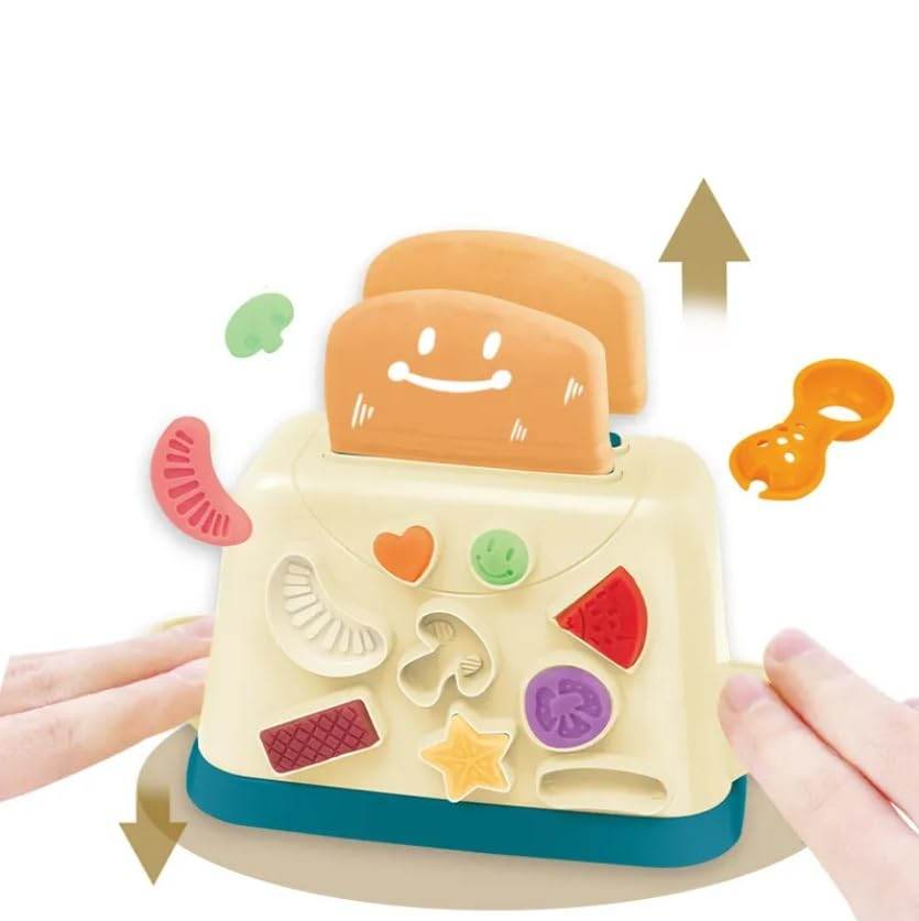 DIY Clay Dough Bread Maker 2 in 1 Pretend Play Toaster Baking Set (29 Pcs) - Toy Rush