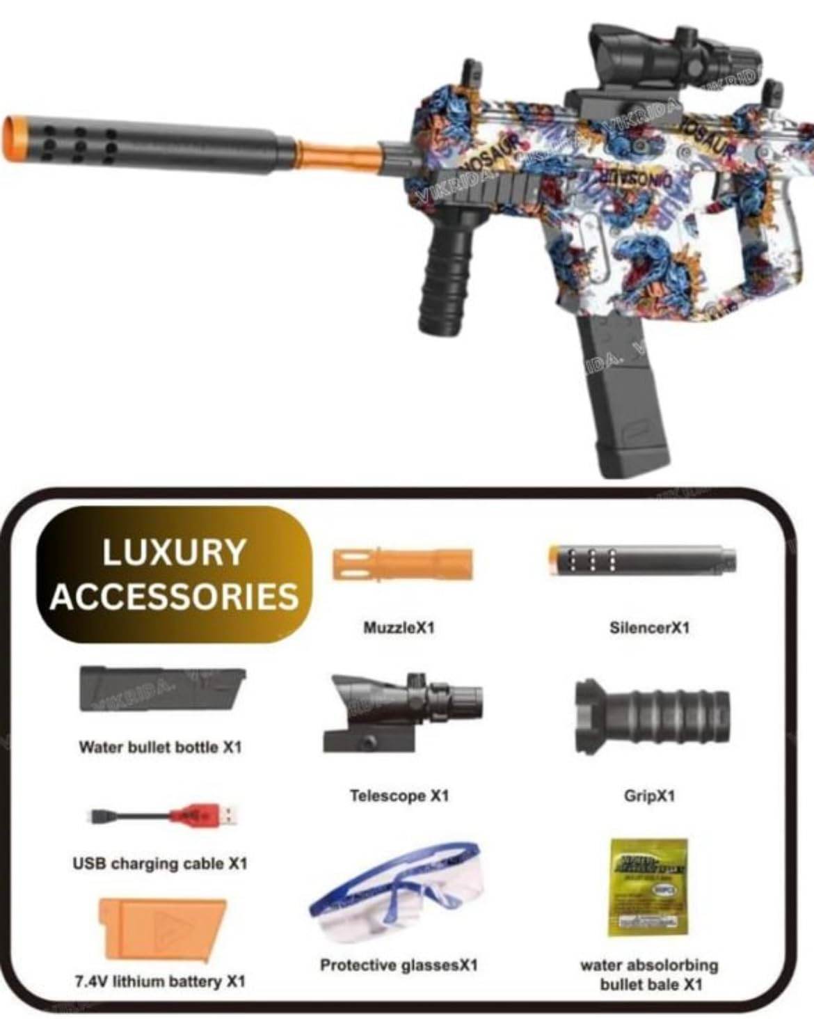 Vector Gel Blaster Gun | Velocity Airsoft Automatic Gun With Water Blasters - Toy Rush