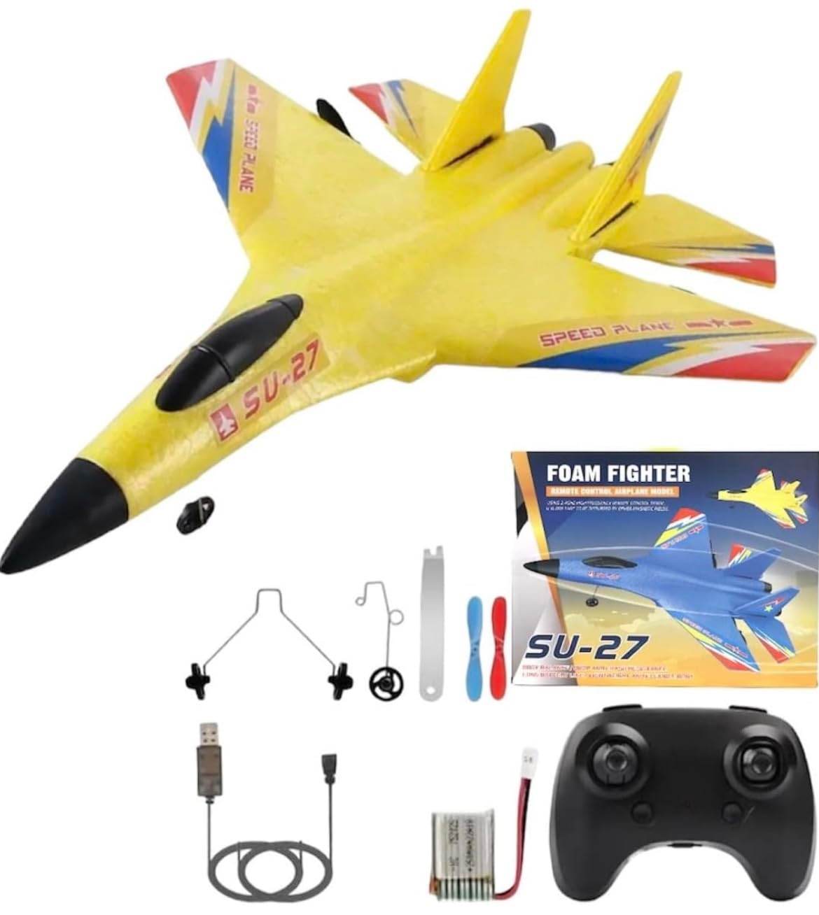 2.4GHz Remote Control Airplane RC Glider for Beginner Adult Kids, Easy to Fly EPP Foam Aircraft Fighter - Toy Rush