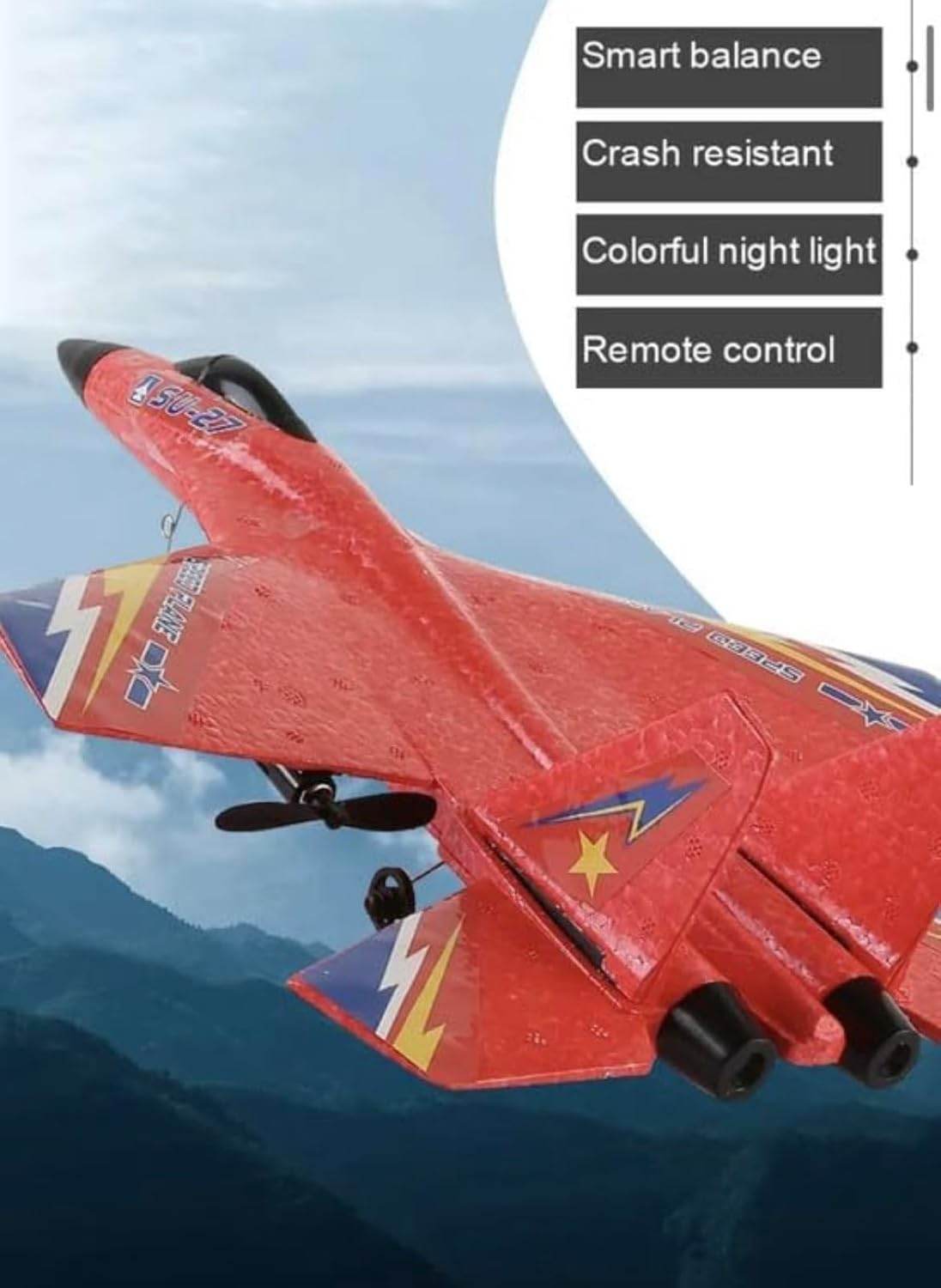 2.4GHz Remote Control Airplane RC Glider for Beginner Adult Kids, Easy to Fly EPP Foam Aircraft Fighter - Toy Rush