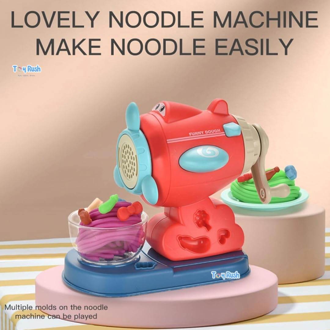 Clay Dough Noodle Maker β Airplane Kitchen Set with 4-Color Clay, DIY Pasta Machine & Cooking Pretend Playset - Toy Rush