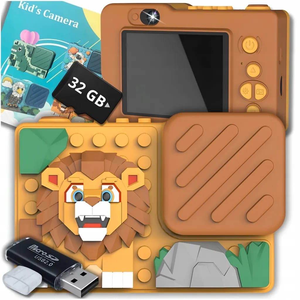 Kids Lego Theme Camera for Girls & Boys 48MP HD Digital Video Camera, Birthday Gifts for 4-10 Years Old Children - Toy Rush