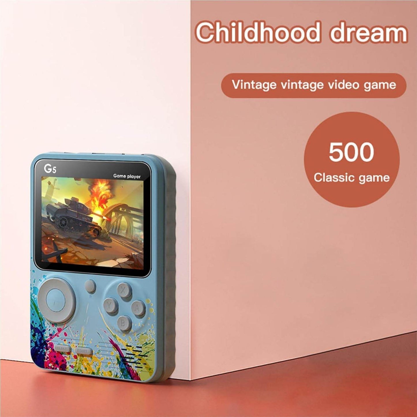 G5 500 in 1 Retro Game Box, Handheld Classic Video Game Pad Can Play On TV - Toy Rush