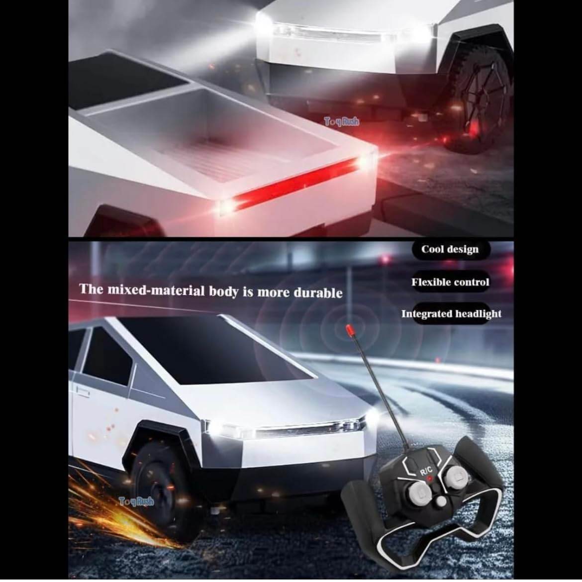 Tesla Cybertruck High Speed RC with Dual Motor 2.4GHz with Light Effects (1:14 Rc Car) - Toy Rush