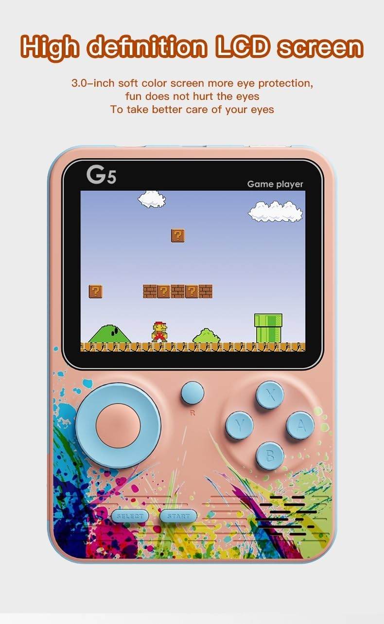 G5 500 in 1 Retro Game Box, Handheld Classic Video Game Pad Can Play On TV - Toy Rush