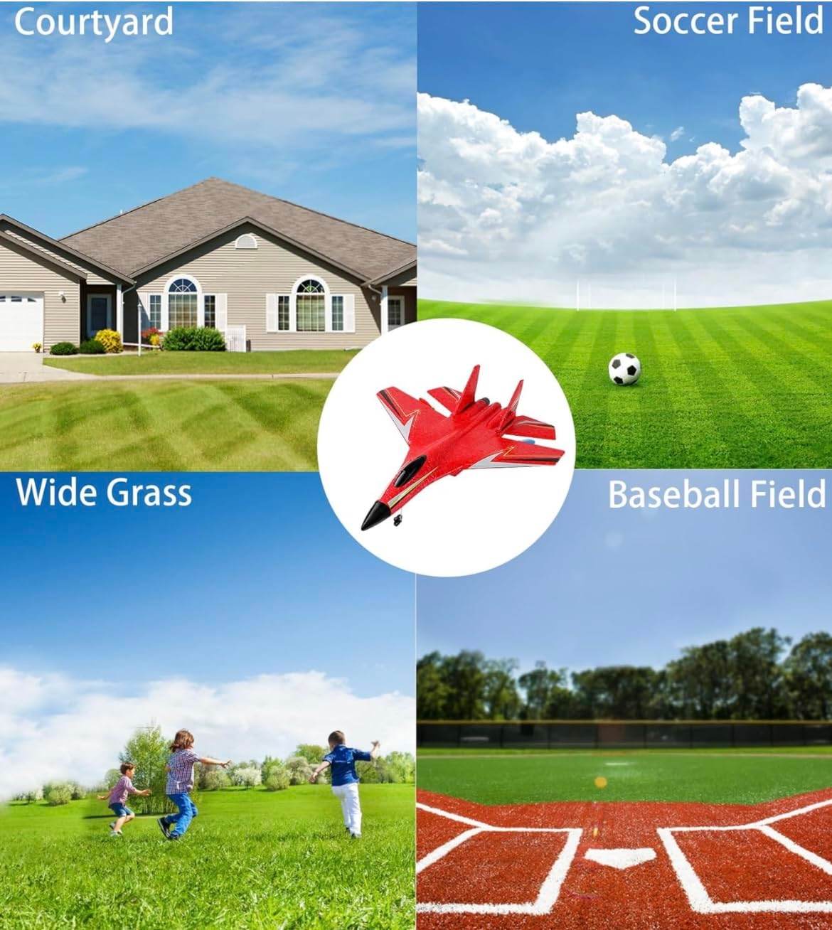 2.4GHz Remote Control Airplane RC Glider for Beginner Adult Kids, Easy to Fly EPP Foam Aircraft Fighter - Toy Rush