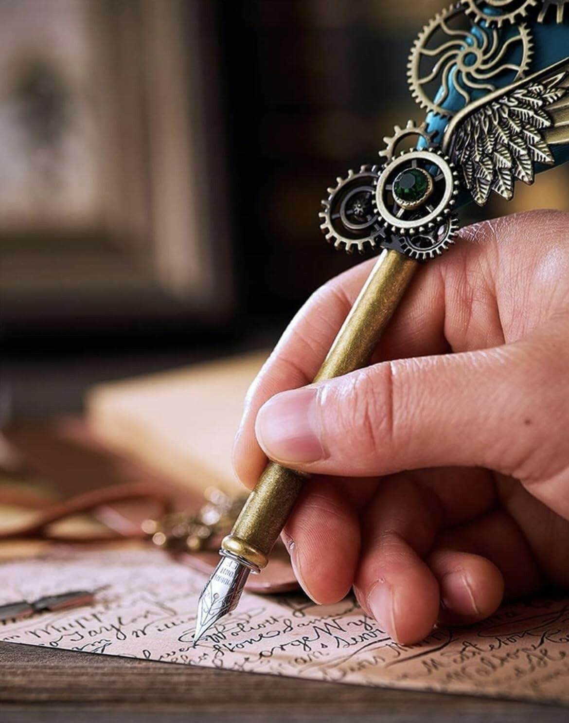 Quill Pen Set, Antique Calligraphy Feather Pen Set | Premium Gift Box - Toy Rush