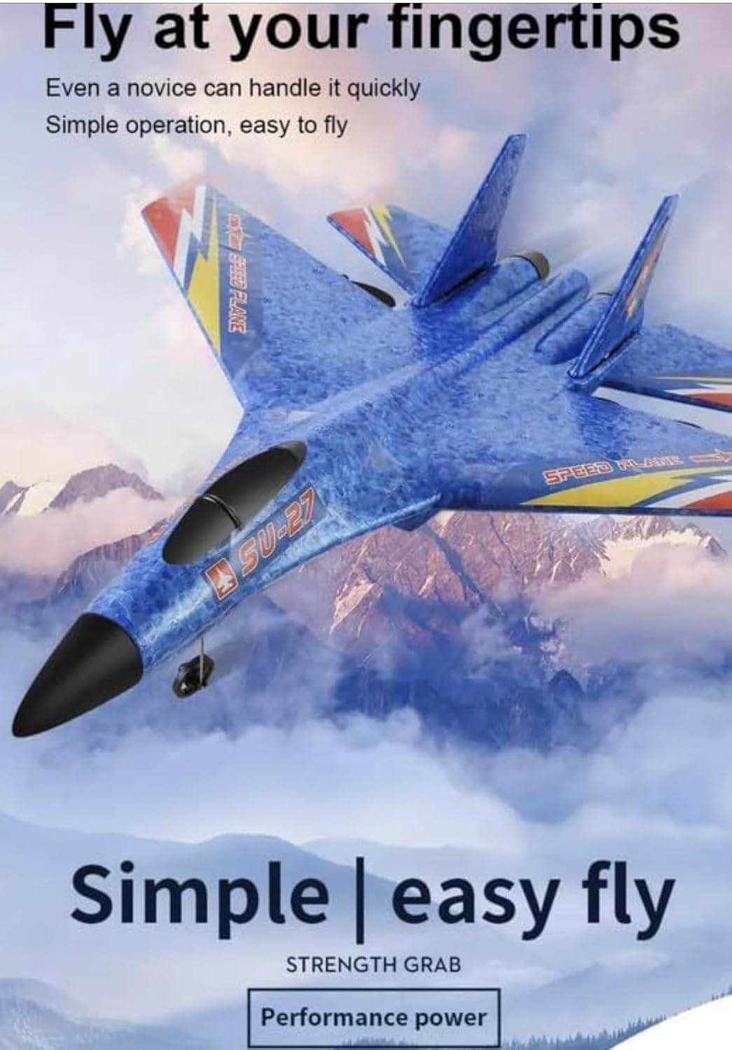 2.4GHz Remote Control Airplane RC Glider for Beginner Adult Kids, Easy to Fly EPP Foam Aircraft Fighter - Toy Rush