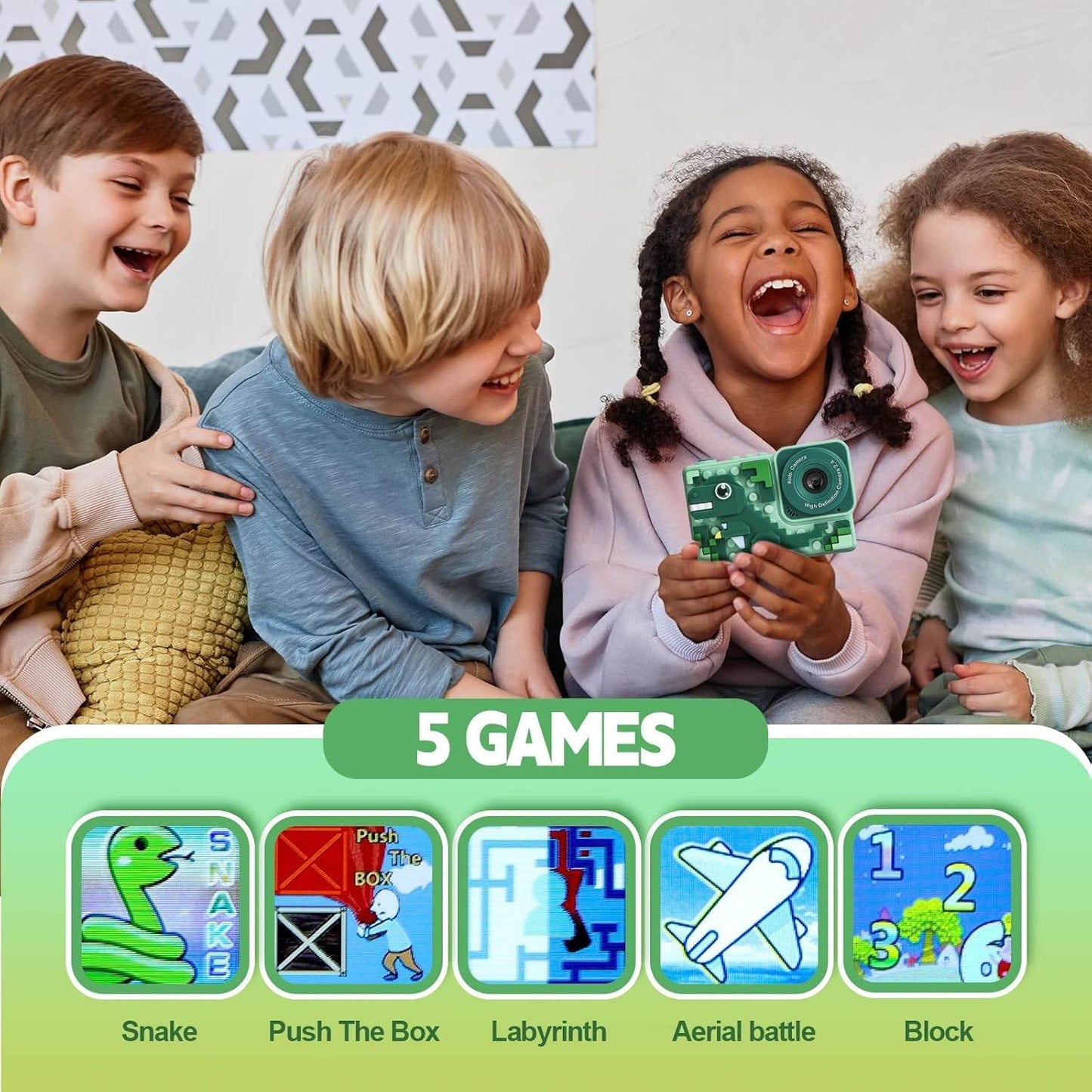 Kids Lego Theme Camera for Girls & Boys 48MP HD Digital Video Camera, Birthday Gifts for 4-10 Years Old Children - Toy Rush