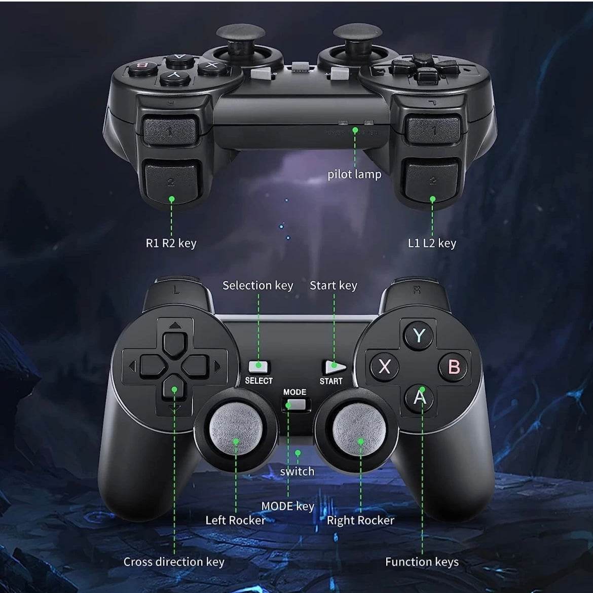 Wireless Video Game for Tv Gaming Built-in Classic Retro Games | 2.4G Wireless Controllers - Toy Rush