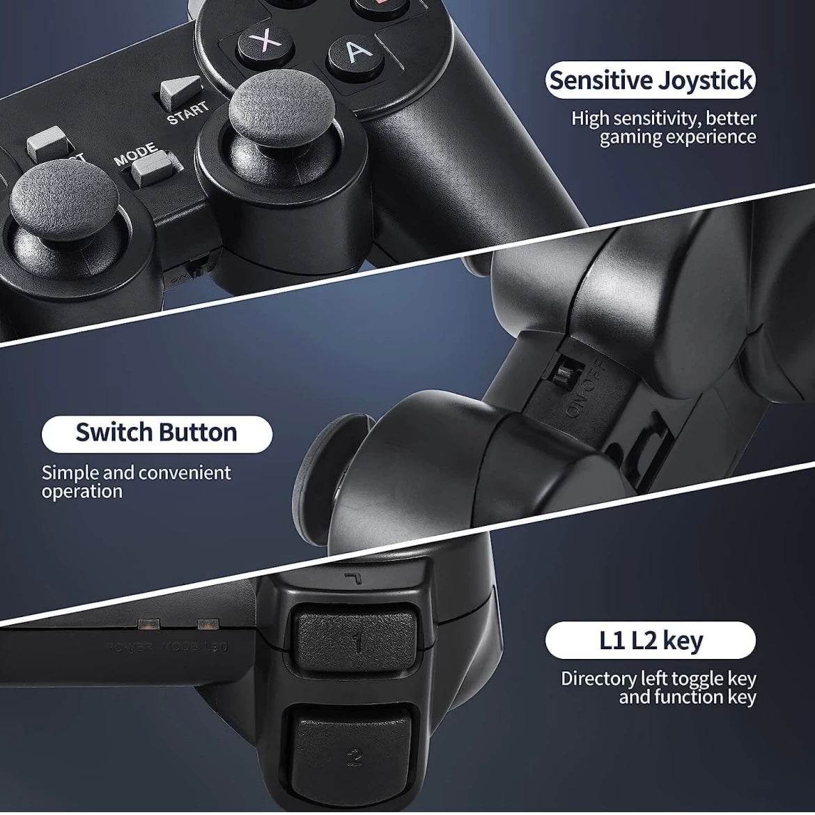 Wireless Video Game for Tv Gaming Built-in Classic Retro Games | 2.4G Wireless Controllers - Toy Rush