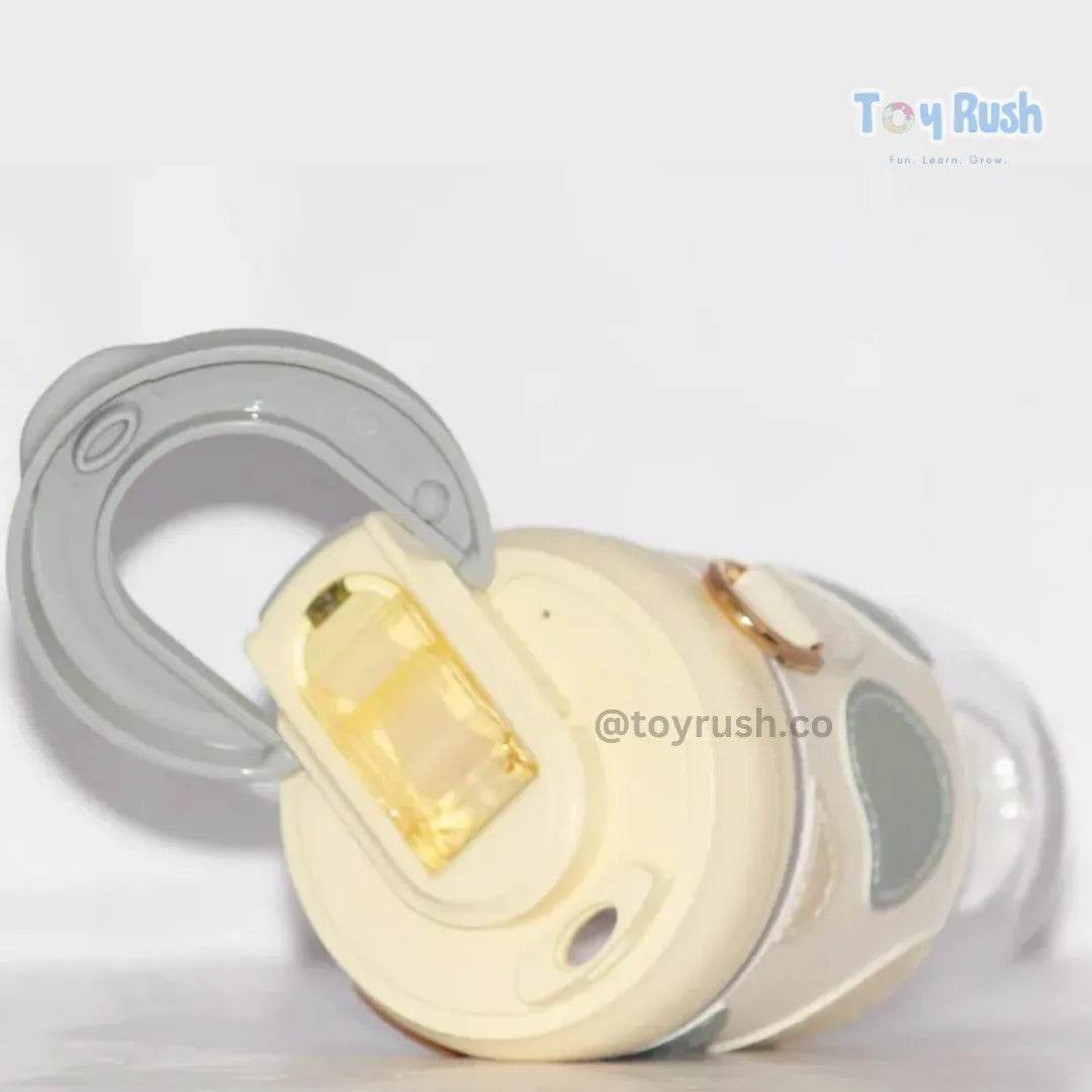 Classy Sipper Bottle with Faux Leather Sleeves, Straw and Strap - Toy Rush