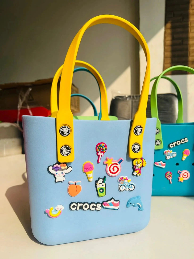 Crocs Medium Beach Bag | Lightweight Waterproof EVA Tote for Travel, Shopping & Daily Use