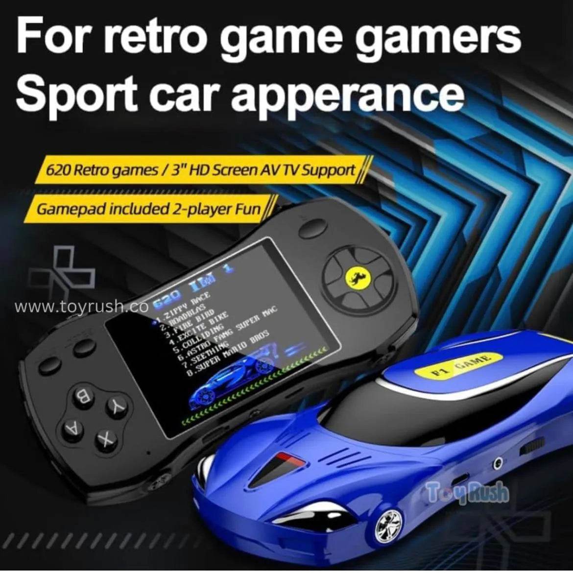 Handheld Video Game Car Console (620 Retro Games) - Toy Rush