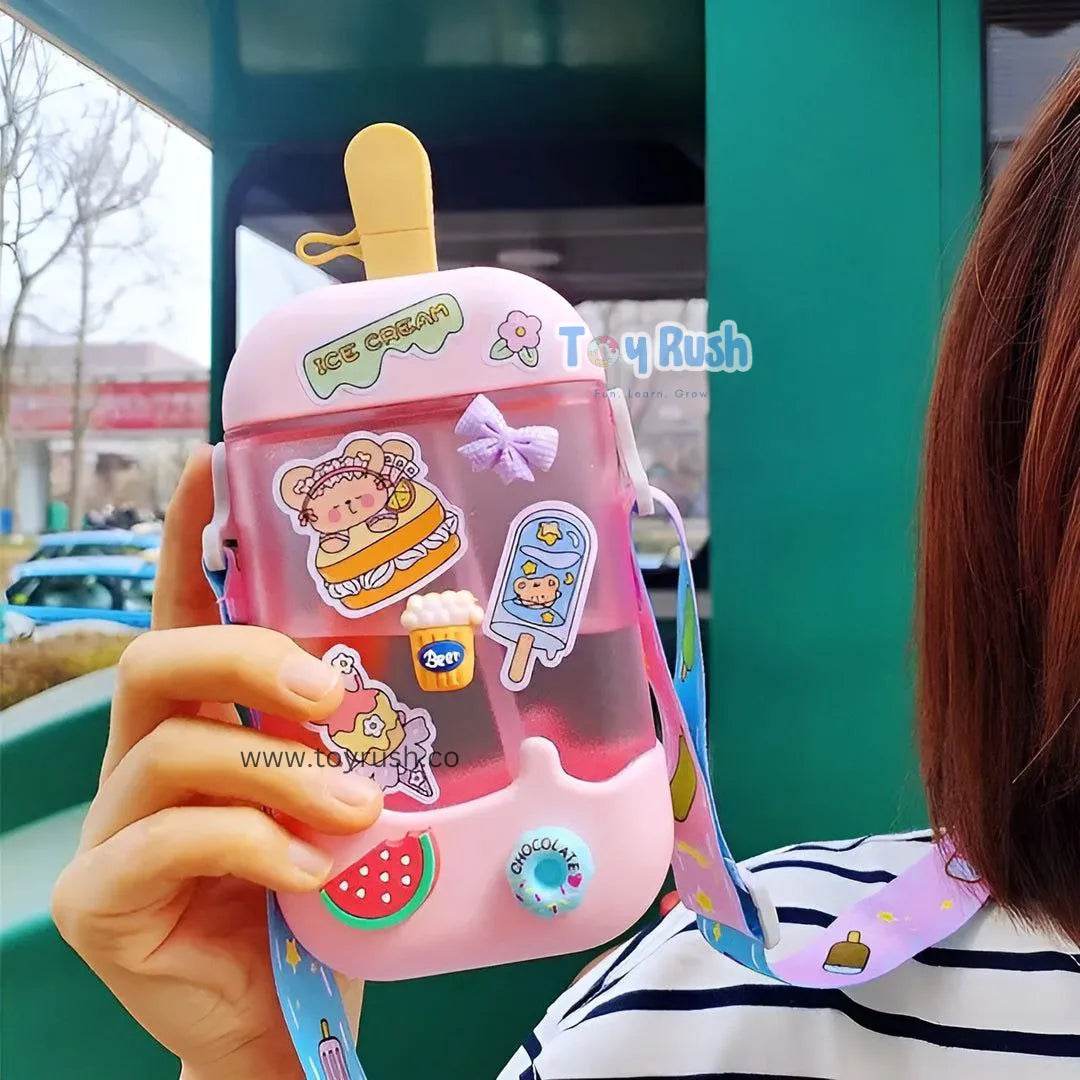 Ice cream shaped cute bottle with stickers(400ml) - Toy Rush