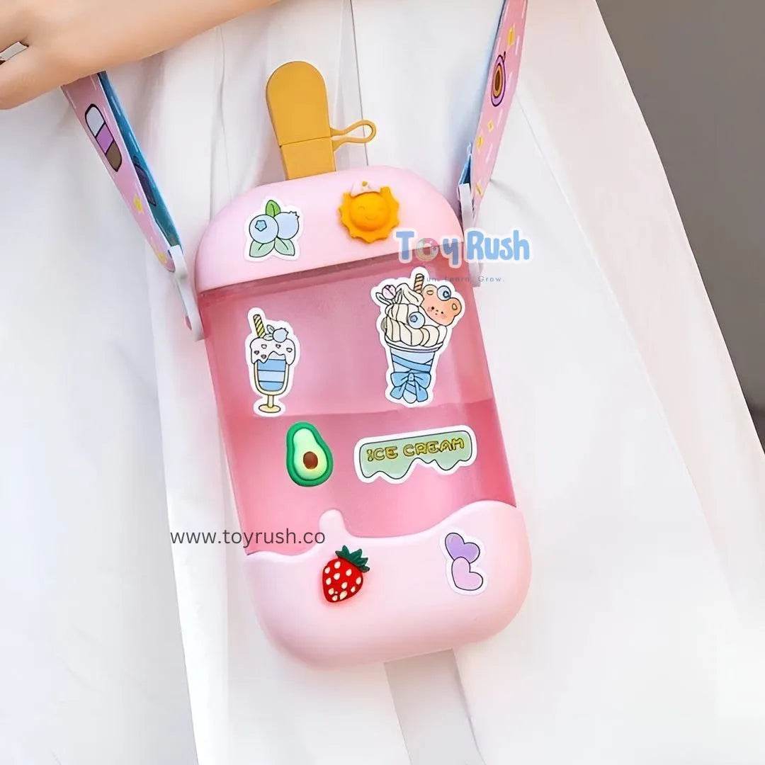 Ice cream shaped cute bottle with stickers(400ml) - Toy Rush