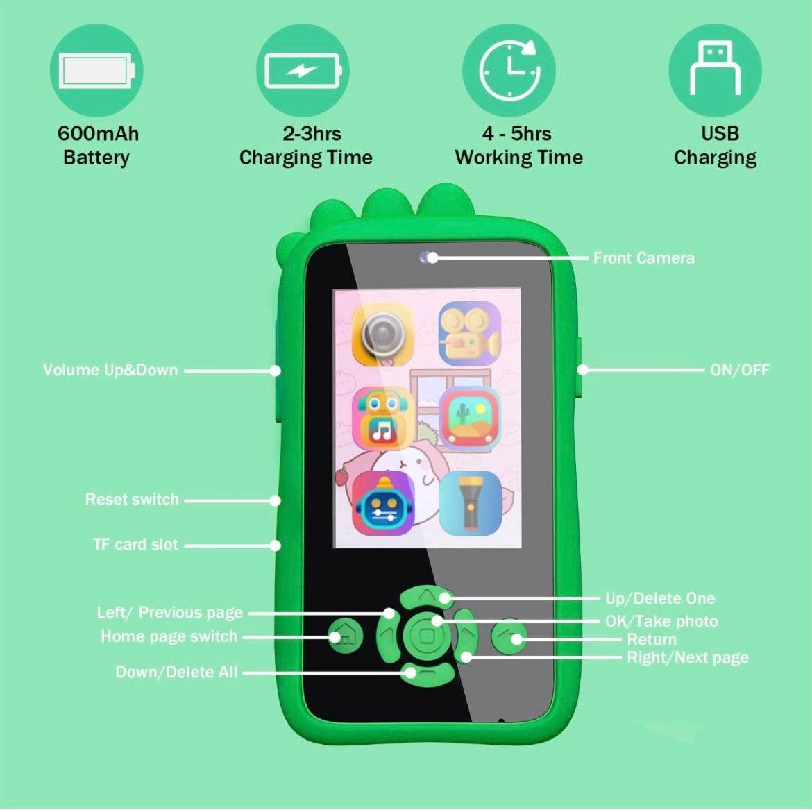 Kids Smartphone | Camera, Music, Games & More - Toy Rush