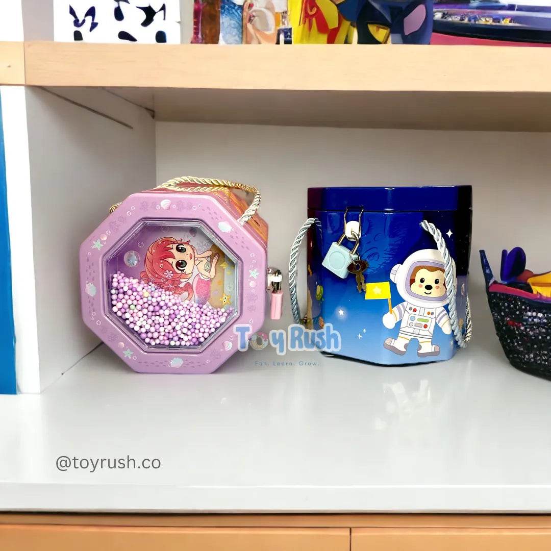Lock and Key Fancy Kids Piggy Bank - Toy Rush