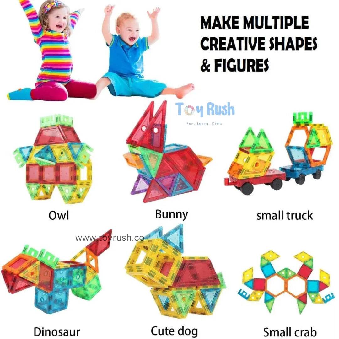 Magnetic tiles 130pcs set - Toy Rush