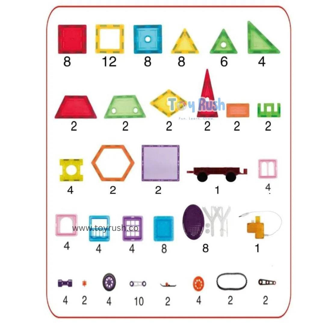 Magnetic tiles 130pcs set - Toy Rush