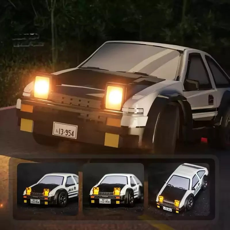 Mini AE86 Drift RC Car 1:64 Scale – Remote Controlled Drift Car with Proportional Speed & LED Lights