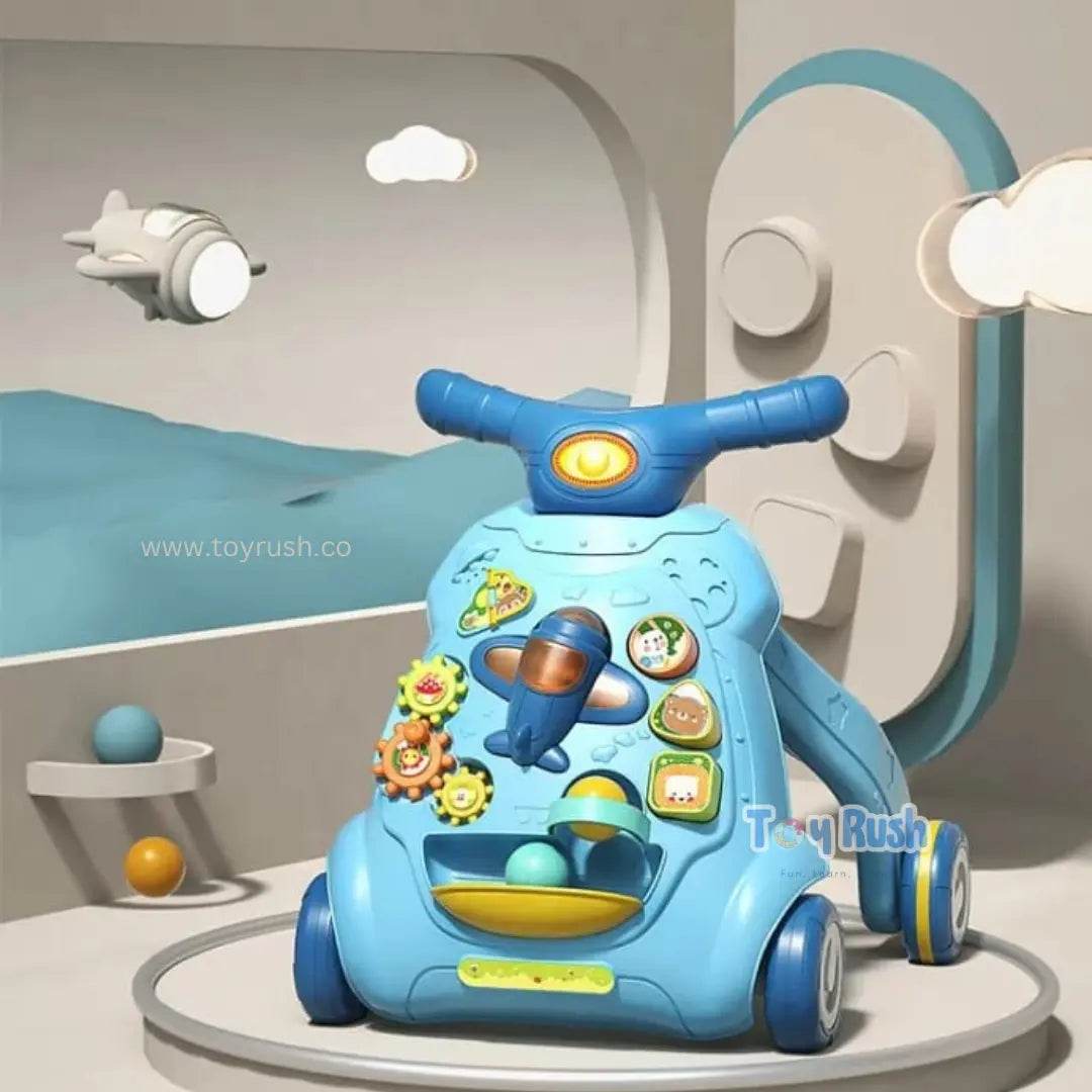 Multi-Functional Space Theme Baby Walker | With Music, Lights & Early Development Activities - Toy Rush