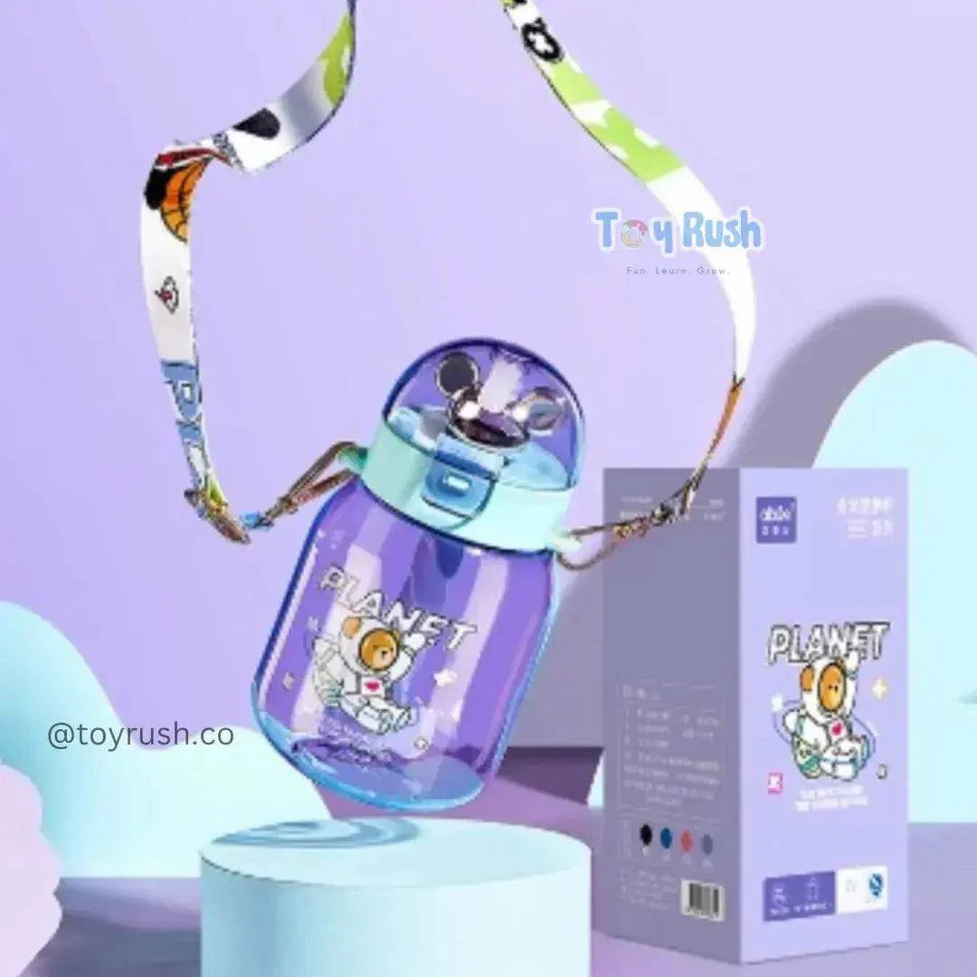 Premium Planet Cute Water Bottle with Straw (600 ML) - Toy Rush