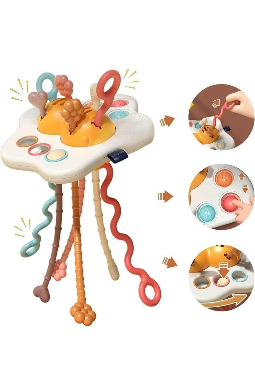 Silicone Pull String Toy for Toddlers | Teething Toys - Toy Rush