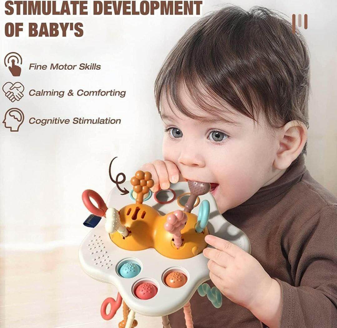 Silicone Pull String Toy for Toddlers | Teething Toys - Toy Rush