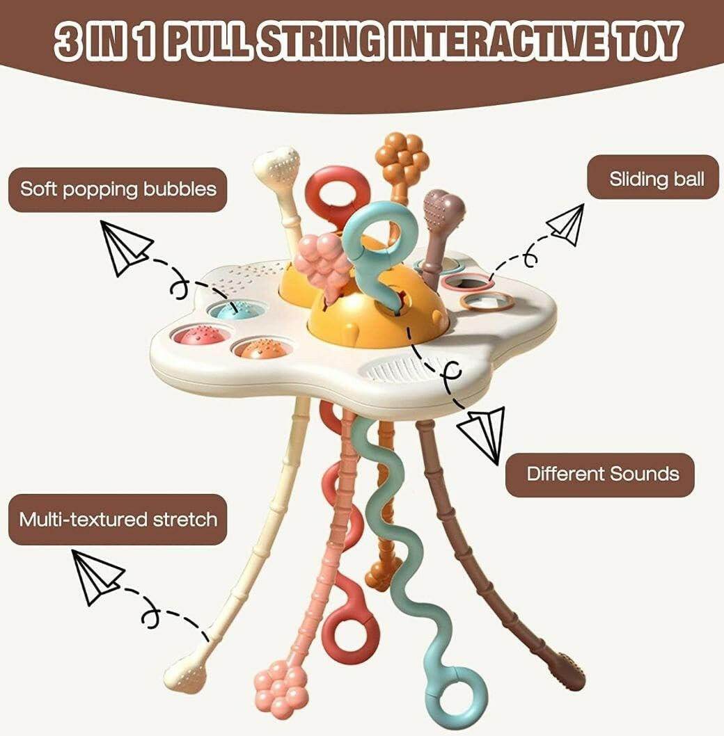 Silicone Pull String Toy for Toddlers | Teething Toys - Toy Rush