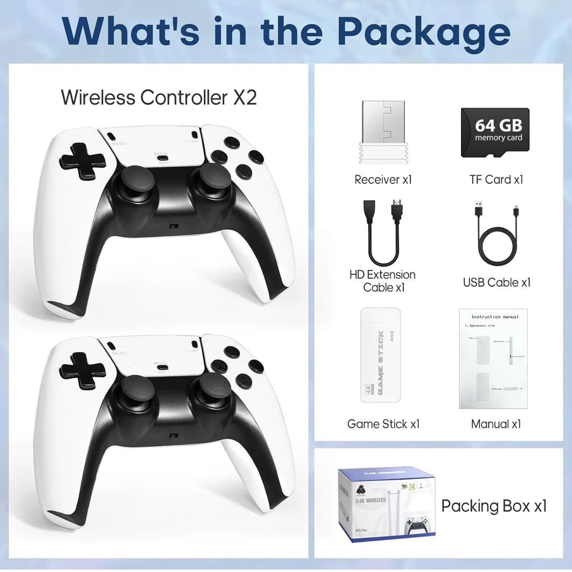 Exclusive Wireless Video Game for Tv 2 Player Gaming | Classic Retro Games | 2.4G Wireless Controllers