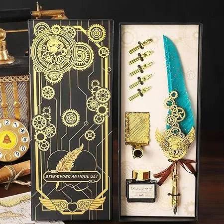 Quill Pen Set, Antique Calligraphy Feather Pen Set | Premium Gift Box - Toy Rush