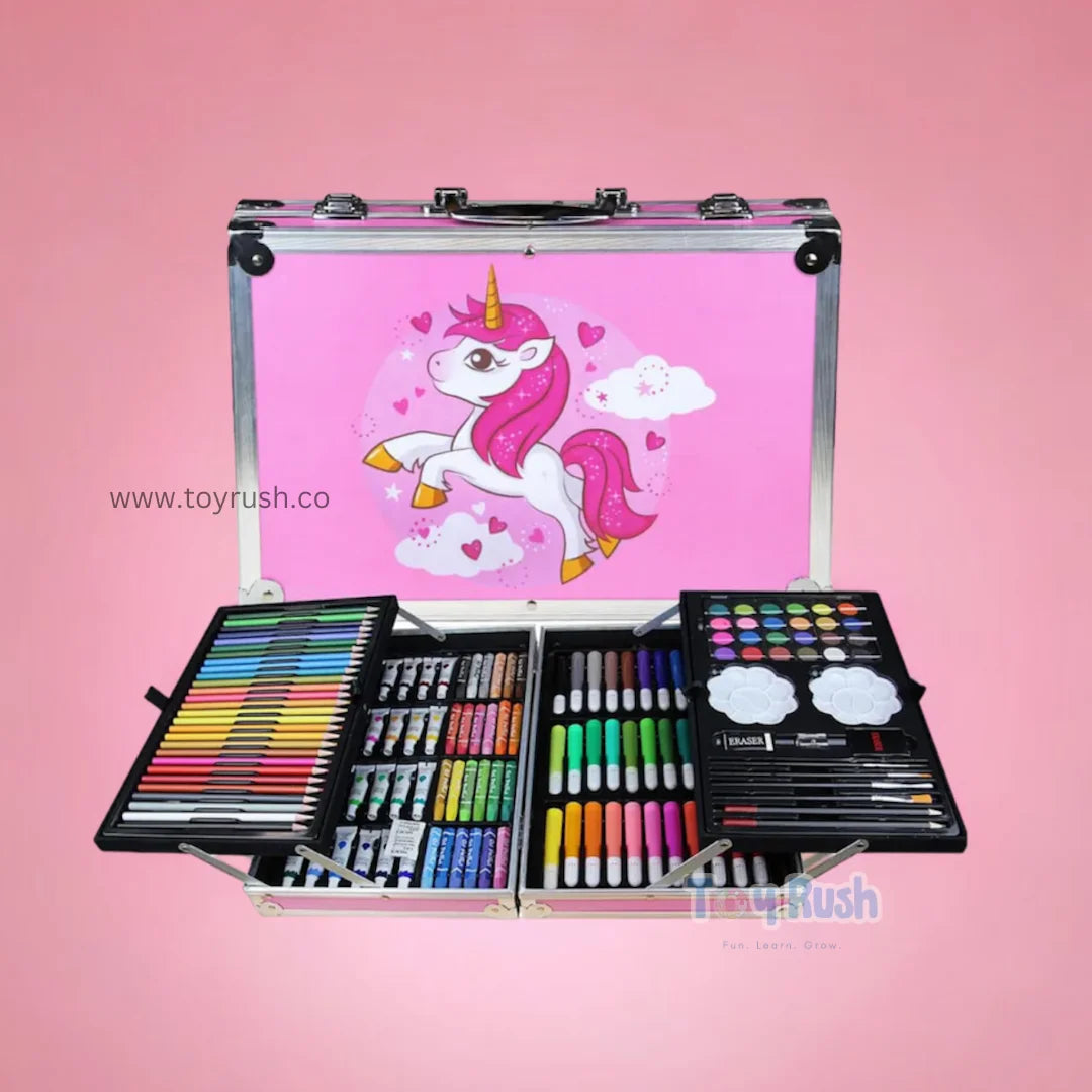 145 Piece Painting Art Kit Unicorn (Pink)