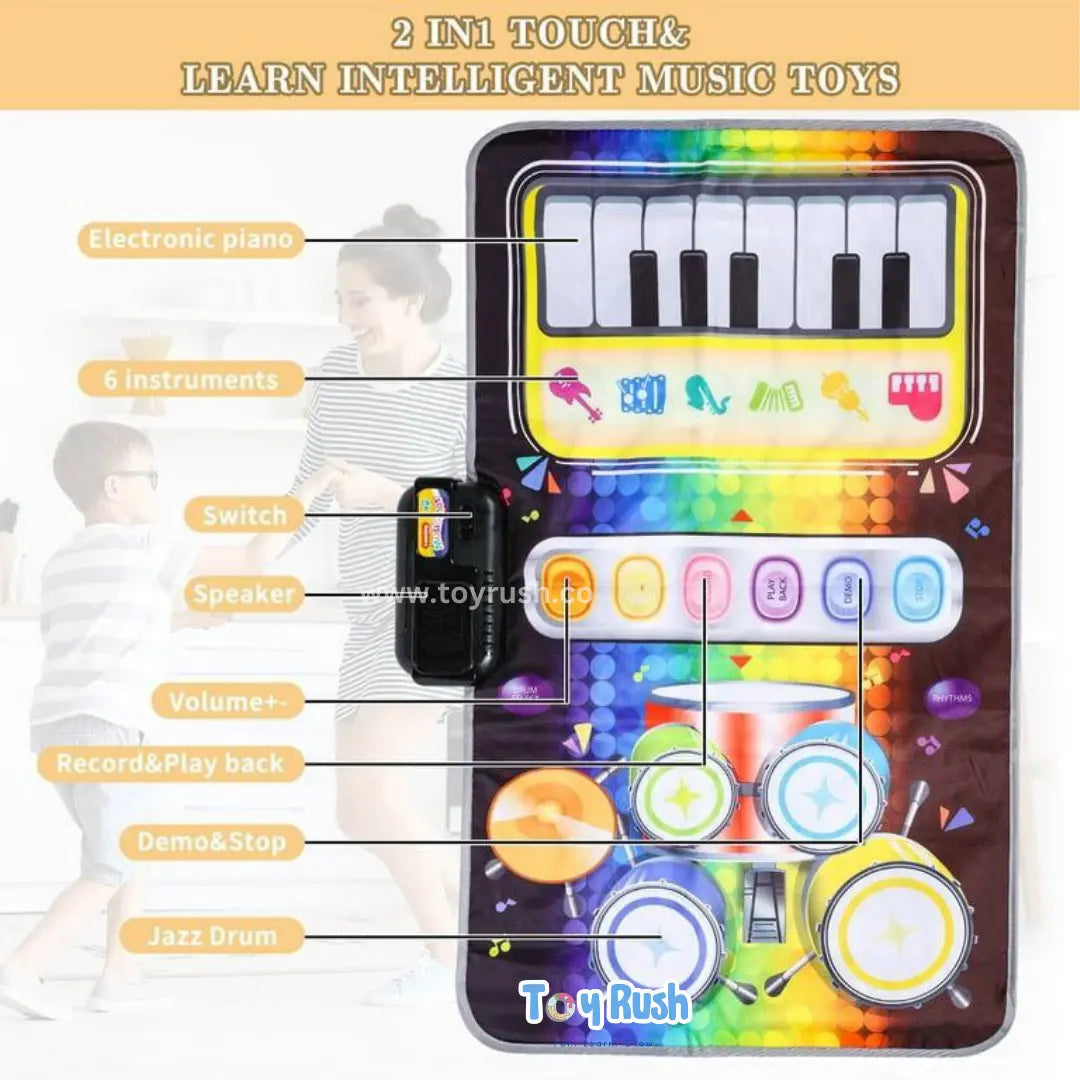 2 in 1 Musical Playmat with Drums & Piano