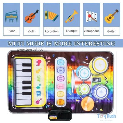 2 in 1 Musical Playmat with Drums & Piano