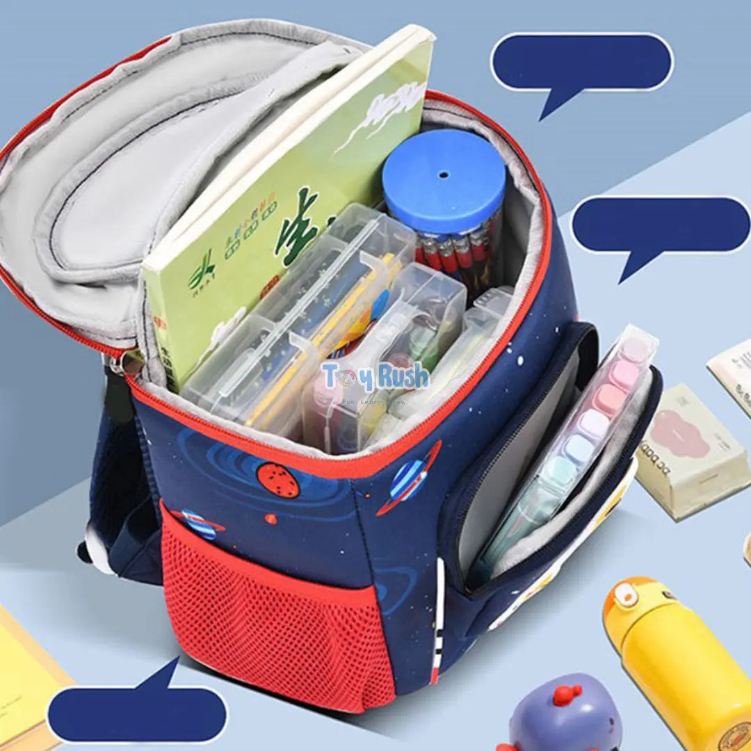 3D Rocket Design Kids School Bags