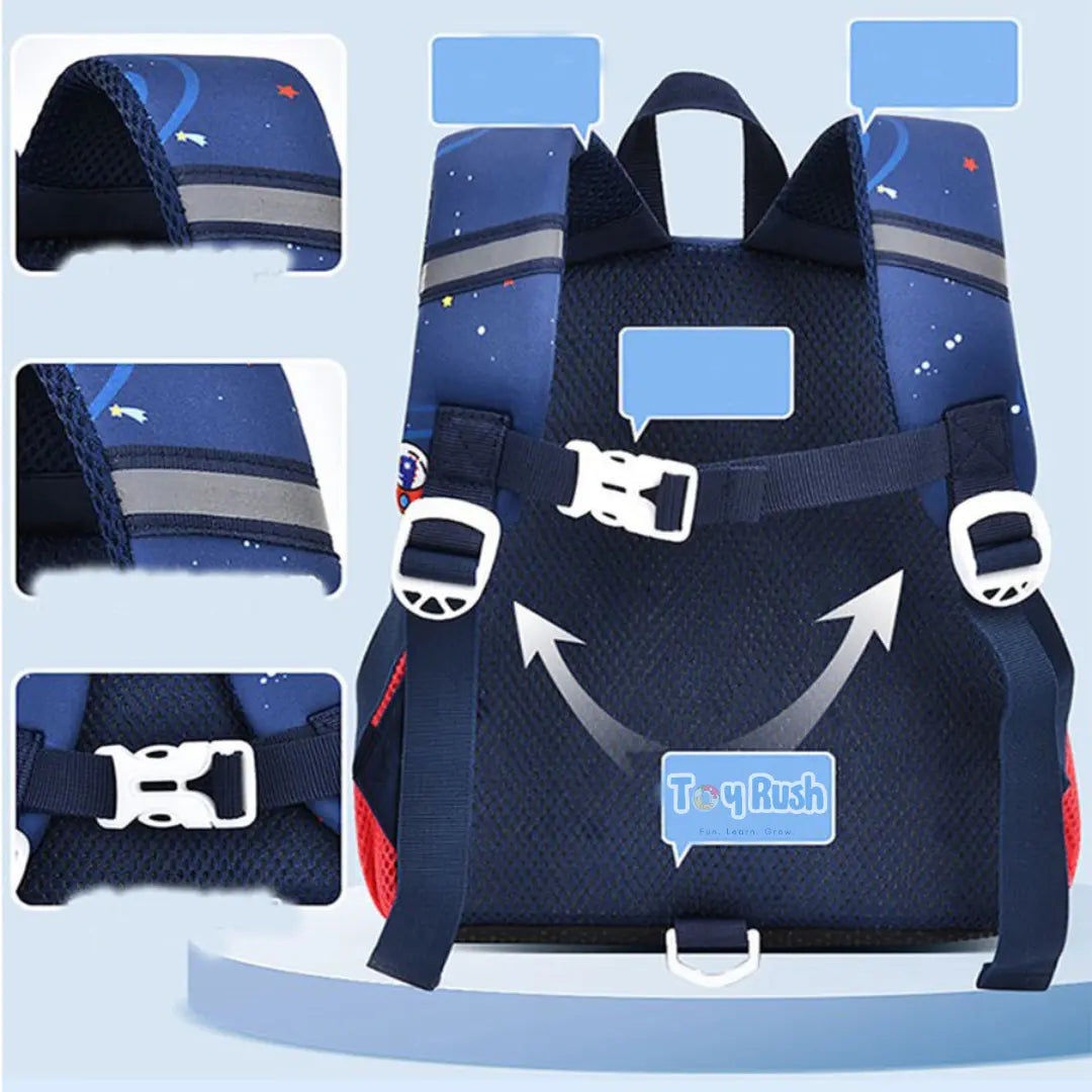 3D Rocket Design Kids School Bags