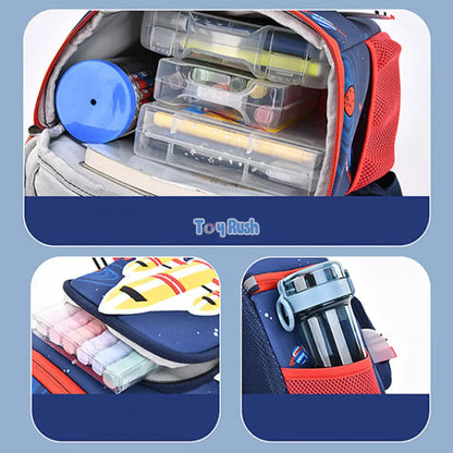 3D Rocket Design Kids School Bags