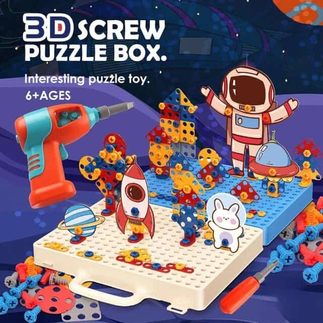 3D Screw Puzzle Box | Astronaut Theme (322 Pcs Set)