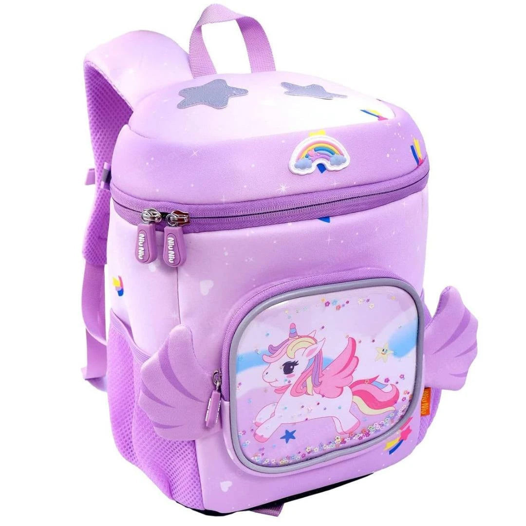 3D Unicorn Glitter Large Capacity School Backpack